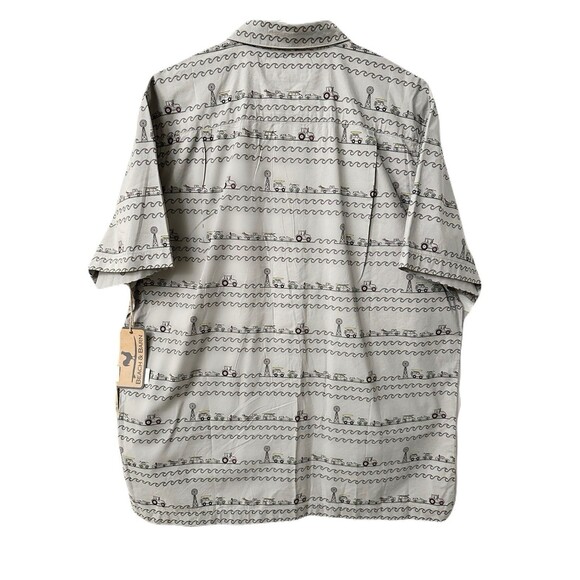 NEW Beach & Barn Mens Size Large Are We There Yet Beach Gray Button Up Shirt - Picture 5 of 8